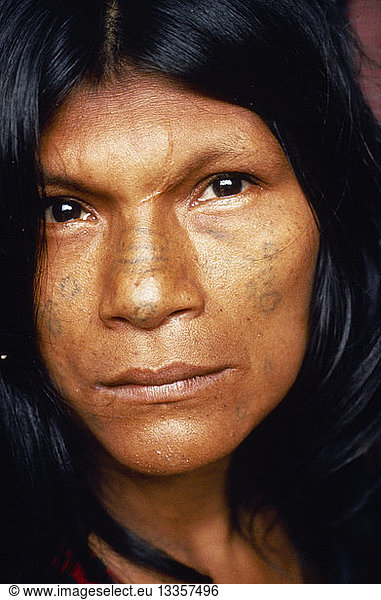 ECUADOR People Women Portrait Of Shuar Indian Woman Tribe Also Known As Jivero And Jibaro