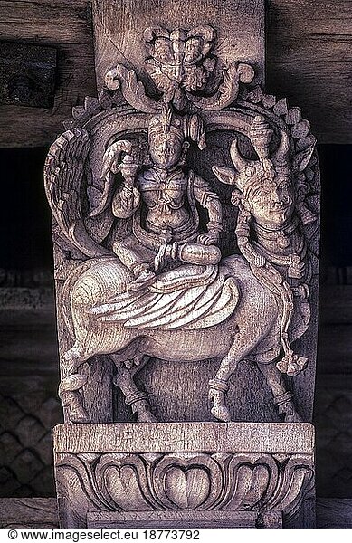 Goddess Meenakshi Sitting On Kamadhenu Vahana Carrier Vehicle Goddess