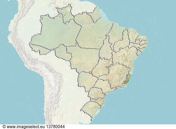 Relief Map Of Brazil Showing The State Of Espirito Santo This Image