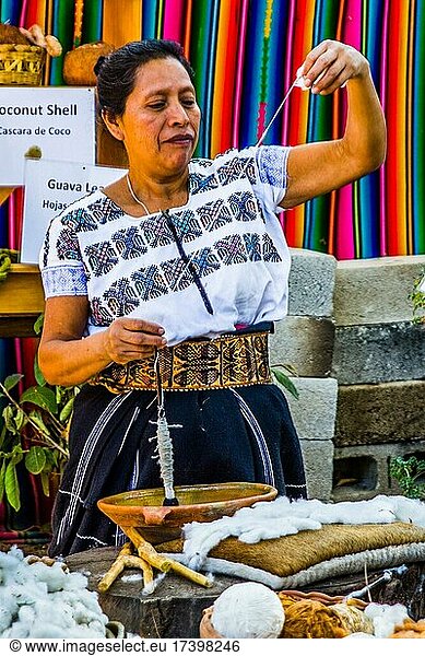 Spinning Cotton Spinning Cotton Demonstration Of Traditional Mayan