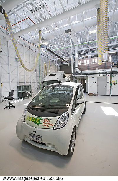'A plug-in electric vehicle being tested at the lab