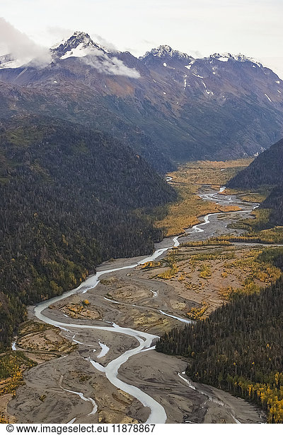 'A small river flowing in a valley in the Kenai Mountains; Alaska  United States of America'