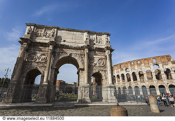 'Arch of Constantine and Colosseum; Rome  Italy'