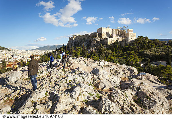 'Areopagus  Mars Hill and Acropolis; Athens  Greece'