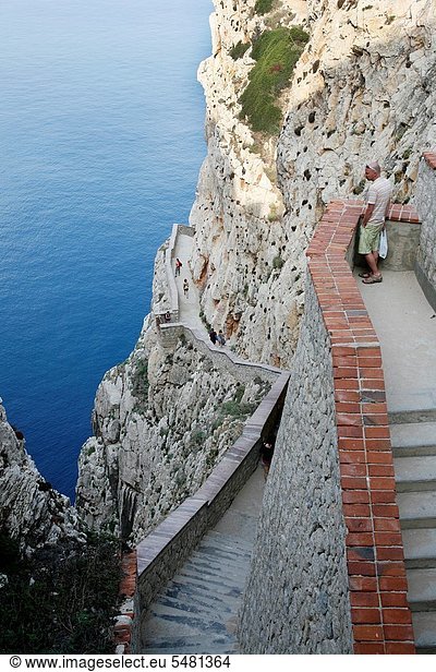 über  führen  Treppenhaus  Ansicht  Alghero  Italien  Sardinien
