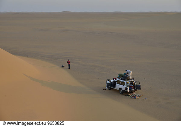 Übernachtungslager in der nubischen Wüste  bei Dongola  Bundesstaat asch-Schamaliyya  Nubien  Sudan  Afrika