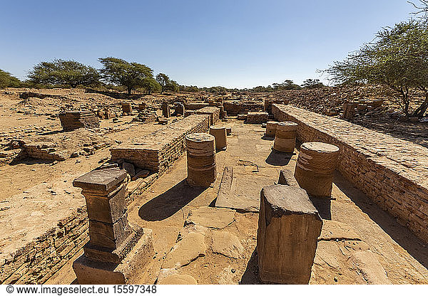 Überreste der Bäder in der Königsstadt der Monarchen,  die das Königreich von Kusch regierten; Meroe,  Nordstaat,  Sudan