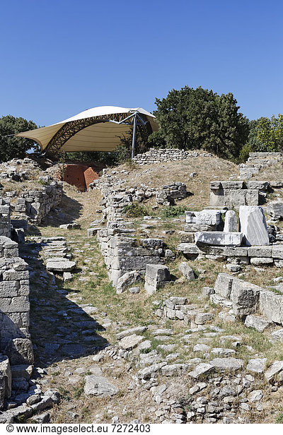 Überreste der Burgmauer von Troja  Troia  Truva  Canakkale  Marmara  Westtürkei  Türkei  Asien