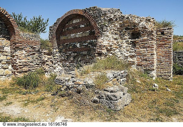 Überreste eines Bogens. Festung Histria  archäologische Fundstätte Histria. Istrien  Kreis Constan?a  Region Dobrudscha  Rumänien  Europa.