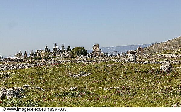 Überreste  Ruinen in Hierapolis  bei Pamukkale  Denizli  Westtürkei  Türkei  Asien
