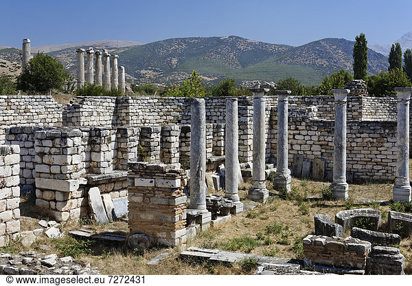 Überreste und Säulen des Aphroditetempels  Aphrodisias  Geyre  Karacasu  Aydin  Westtürkei  Türkei  Asien