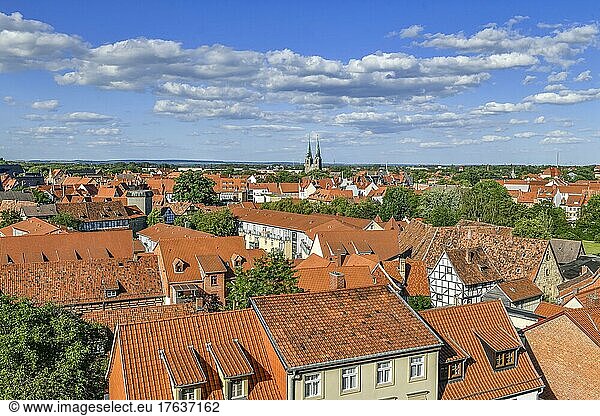 Übersicht  Altstadt  Quedlinburg  Sachsen-Anhalt  Deutschland  Europa