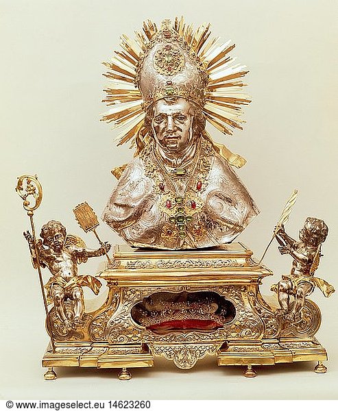 Ãœ Cassianus  + um 304  sÃ¼dtiroler Geistlicher  Heiliger  MÃ¤rtyrer  Portrait  ReliquienbÃ¼ste von Johann Martin Maurer  1733  DiÃ¶zesanmuseum Brixen  Italien