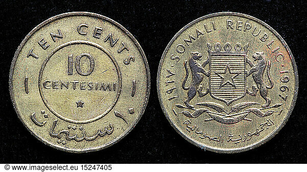 10 centesimi coin  Somali  1967