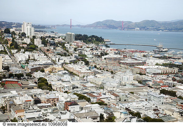 'Cityscape of San Francisco and Golden Gate Bridge; San Francisco  California  United States of America'