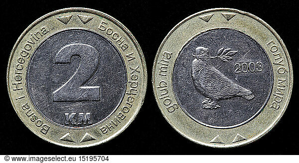 2 Convertible Marka coin  Bosnia and Herzegovina  2003