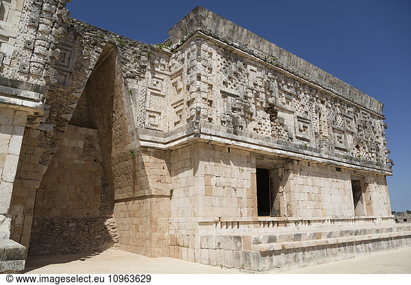 'Corbelled Arch (left)  Palace of the Governor  Uxmal Mayan archaeological site; Yucatan  Mexico'