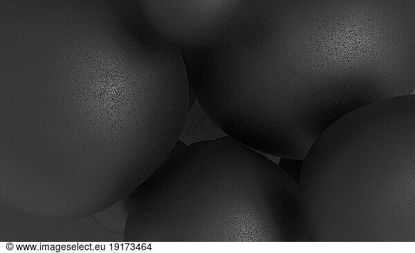3D background of smooth black bubbles