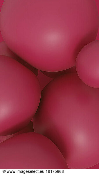 3D background of smooth red bubbles