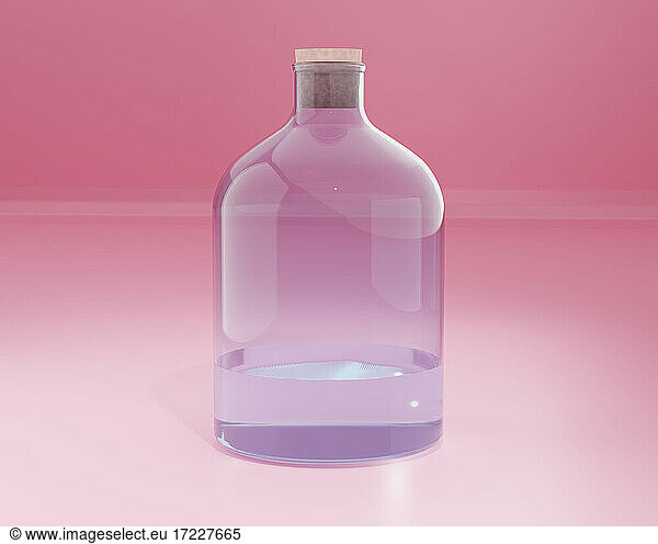 3D illustration of empty gin bottle