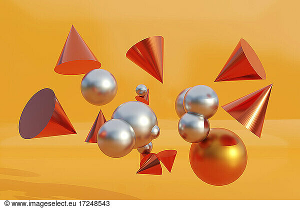 3D illustration of geometric shapes