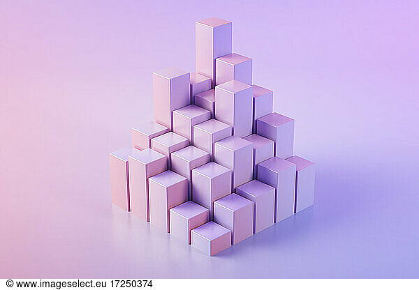 3D illustration of pink and purple cubes