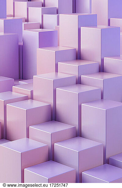 3D illustration of pink and purple cubes