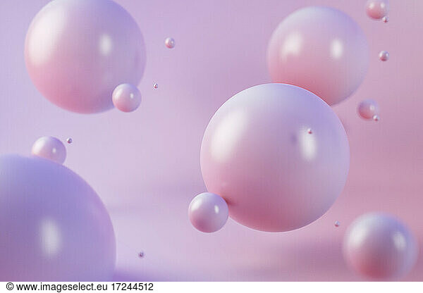 3D illustration of purple and pink spheres