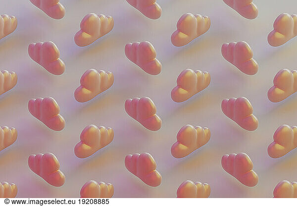 3D pattern of rows of simple clouds