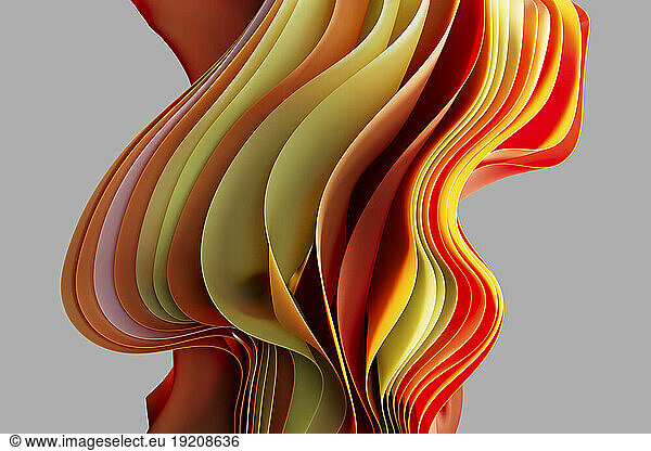 3D render of abstract wavy sheets