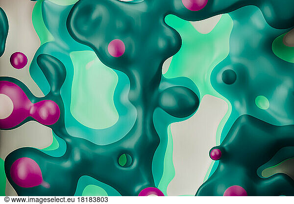 3D render of green bubbling liquid