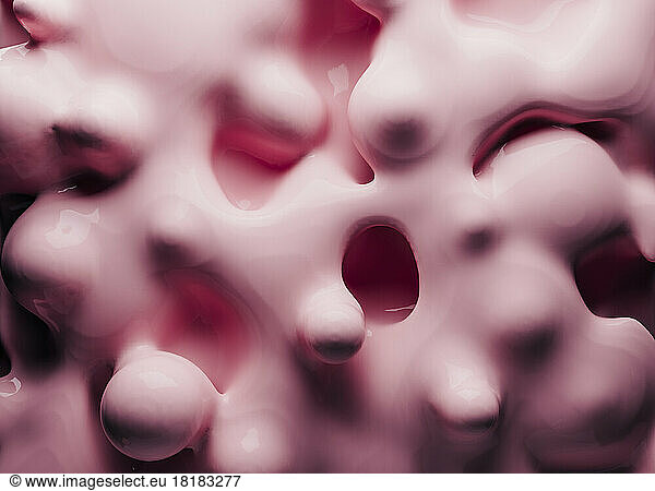 3D render of pink bubbling liquid