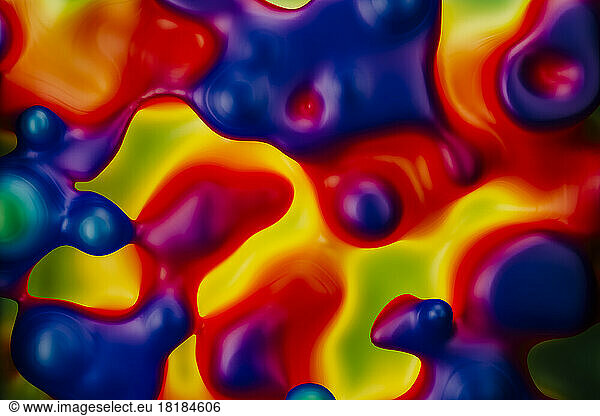 3D render of purple and orange bubbling liquid