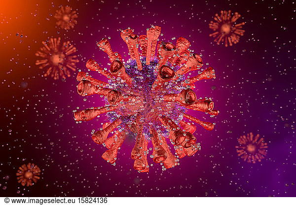 3D Rendered Illustration of an anatomically correct interpretation of the COVID19 Virus  also known as Corona Virus