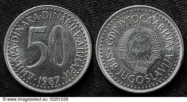 50 Dinara coin  Yugoslavia  1987