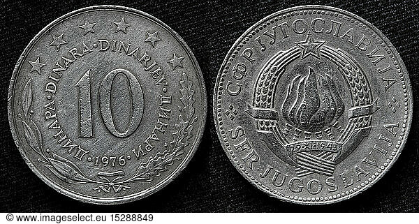 10 Dinara coin  Yugoslavia  1976
