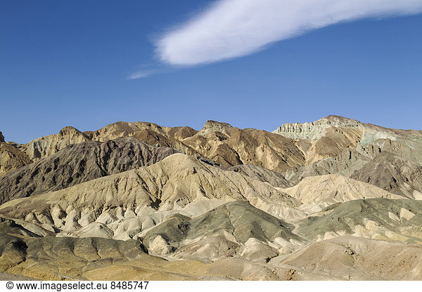 'Erosionsstrukturen im Gestein Badlands Ostwand der Black Mountains im ''Twenty Mule Team Canyon'' Death Valley Death-Valley-Nationalpark Kalifornien USA'