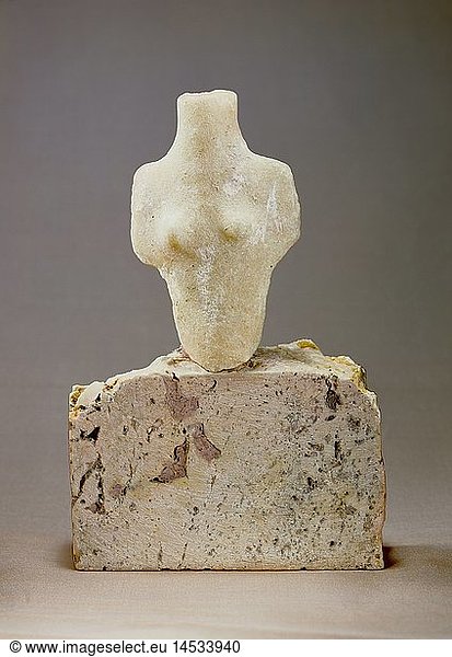 ÃœF  Kunst  Epochen  Antike  Sarden  Skulptur  Ozieri-Kultur  weibliches Idol  Marmor  Villasor  3. Jahrtausend v. Chr.  ArchÃ¤ologische Staatssammlung  MÃ¼nchen