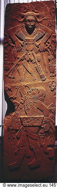ÃœF  Kunst  Epochen  Mesoamerika  Cozumalhuapa-Kultur  Skulptur  Stele  Opferszene  Hartstein  Bilbao  Guatemala  500 - 900  Ethnologisches Museum Berlin