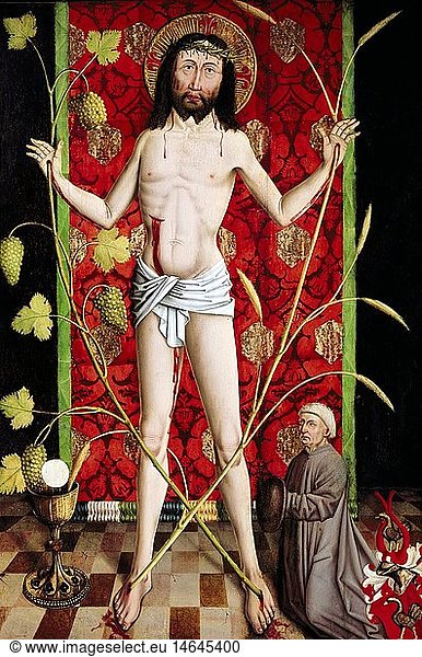 ÃœF  Kunst  Herlin  Friedrich  (um 1430 - um 1500)  GemÃ¤lde 'Christus als Schmerzensmann'  Ã–l auf Holz  156 x 106 cm  Epitaph  NÃ¶rdlingen  Deutschland  1469  StÃ¤dtisches Museum NÃ¶rdlingen