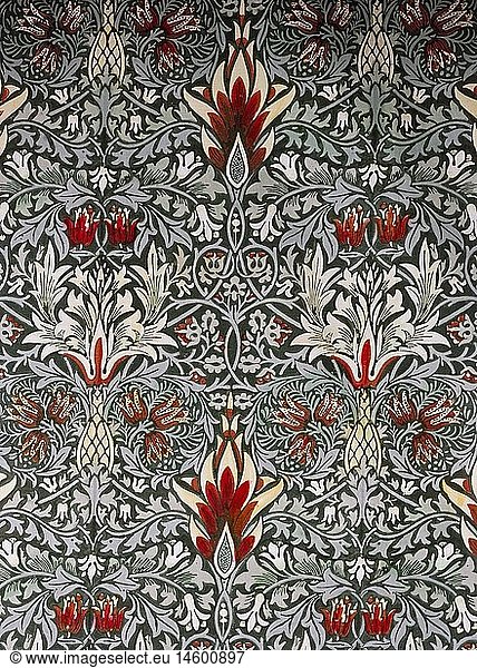 ÃœF  Kunst  Jugendstil  'Dekorationsstoff mit BlÃ¼ten'  von William Morris (1834 - 1896)  England  1884  Die Neue Sammlung  MÃ¼nchen