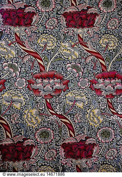 ÃœF  Kunst  Jugendstil  'Dekorationsstoff mit BlÃ¼ten'  von William Morris (1834 - 1896)  England  1884  Die Neue Sammlung  MÃ¼nchen