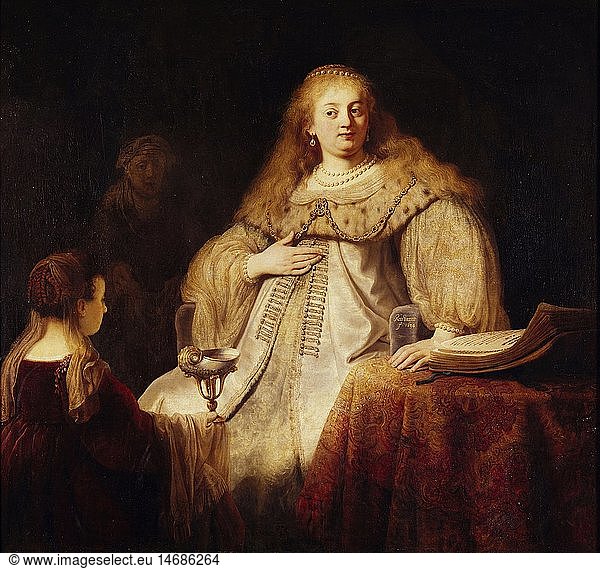 ÃœF Kunst  Rembrandt  (15.7.1606 - 4.10.1669)  GemÃ¤lde  'Artemisia'  oder GemÃ¤lde  'Sophonisbe empfÃ¤ngt den Giftbecher'  1634  Ã–l auf Leinwand  142x153 cm  Prado  Madrid