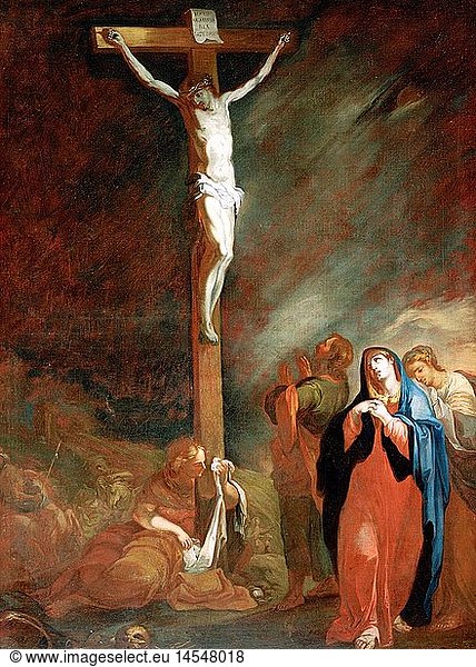 ÃœF  Kunst  Sakralkunst  Jesus Christus  Kreuzigung  GemÃ¤lde  Andreas Brugger (1737 - 1812) zugeschrieben  Kapelle Kressenbronn  Tunau  Baden-WÃ¼rttemberg