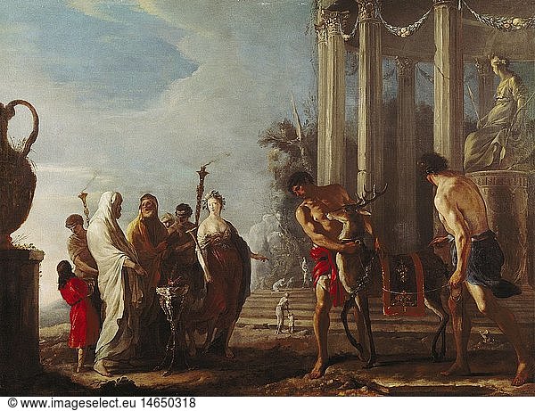ÃœF  Kunst  SchÃ¶nfeld Johann Heinrich (1609 - 1684)  GemÃ¤lde  'Opfer an Diana'  Deutsche Barockgalerie  Augsburg
