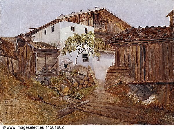 ÃœF  Kunst  Spitzweg  Carl (1808 - 1885)  GemÃ¤lde  'MÃ¼hle bei Gern'  Ã–l auf Karton  27 7 cm x 38 2 cm  1836  Privatsammlung