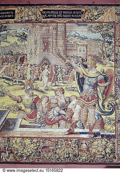 ÃœF  Kunst  Teppich  Wandteppich  'Die Ergreifung des Apostel Paulus'  BrÃ¼ssel  1540  Bayerisches Nationalmuseum  MÃ¼nchen