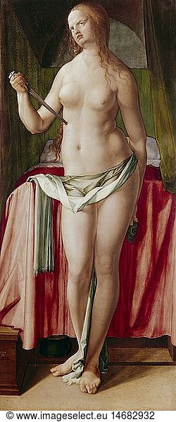 ÃœF  Lucretia  rÃ¶m. Sagengestalt  ca. 6. Jh. v. Chr.  Tod  'Selbstmord der Lucretia'  GemÃ¤lde von Albrecht DÃ¼rer (1471 - 1528)  1518  Alte Pinakothek MÃ¼nchen