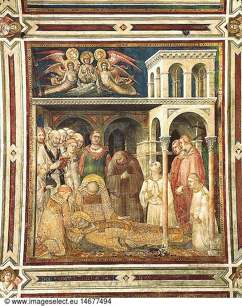 ÃœF  Martin von Tours  um 316 - 8.11.397  Heiliger  Tod  Fresco von Simone Martini  um 1321  Unterkirche  Martinskapelle  Basilika San Francesco  Assisi  Italien