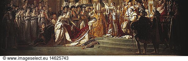 ÃœF  Napoleon I  15.8.1769 - 5.5.1821  Kaiser der Franzosen  Ganzfigur  wÃ¤hrend seiner KrÃ¶nung zum Kaiser  Notre Dame  Paris  Frankreich  2.12.1804